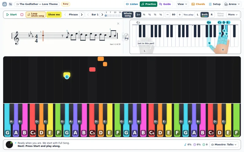 A song in its Easy version: just the tune, on the treble staff alone.